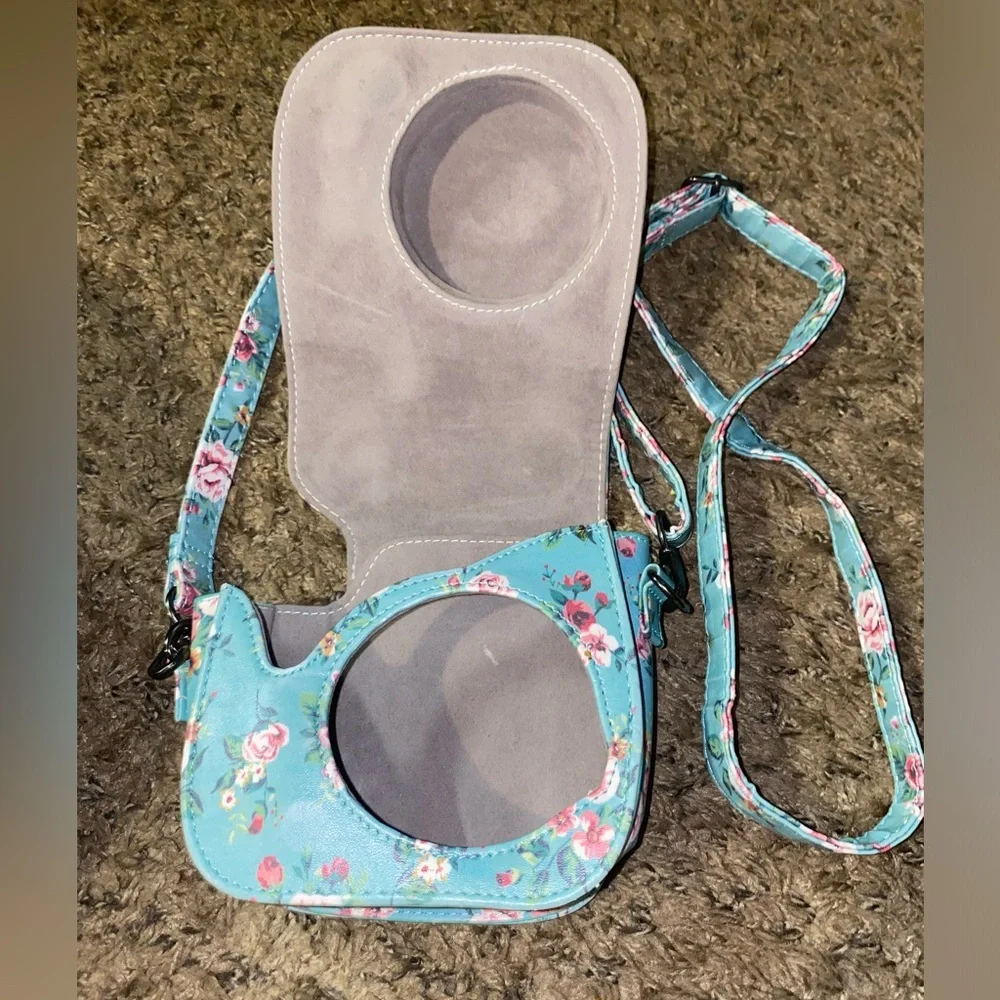 Blue Floral Camera Crossbody Bag For Fujifilm Mini 11/ Mini 9 / Mini 8/8+
